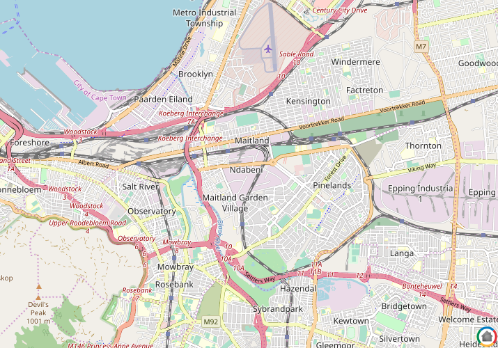 Map location of Ndabeni